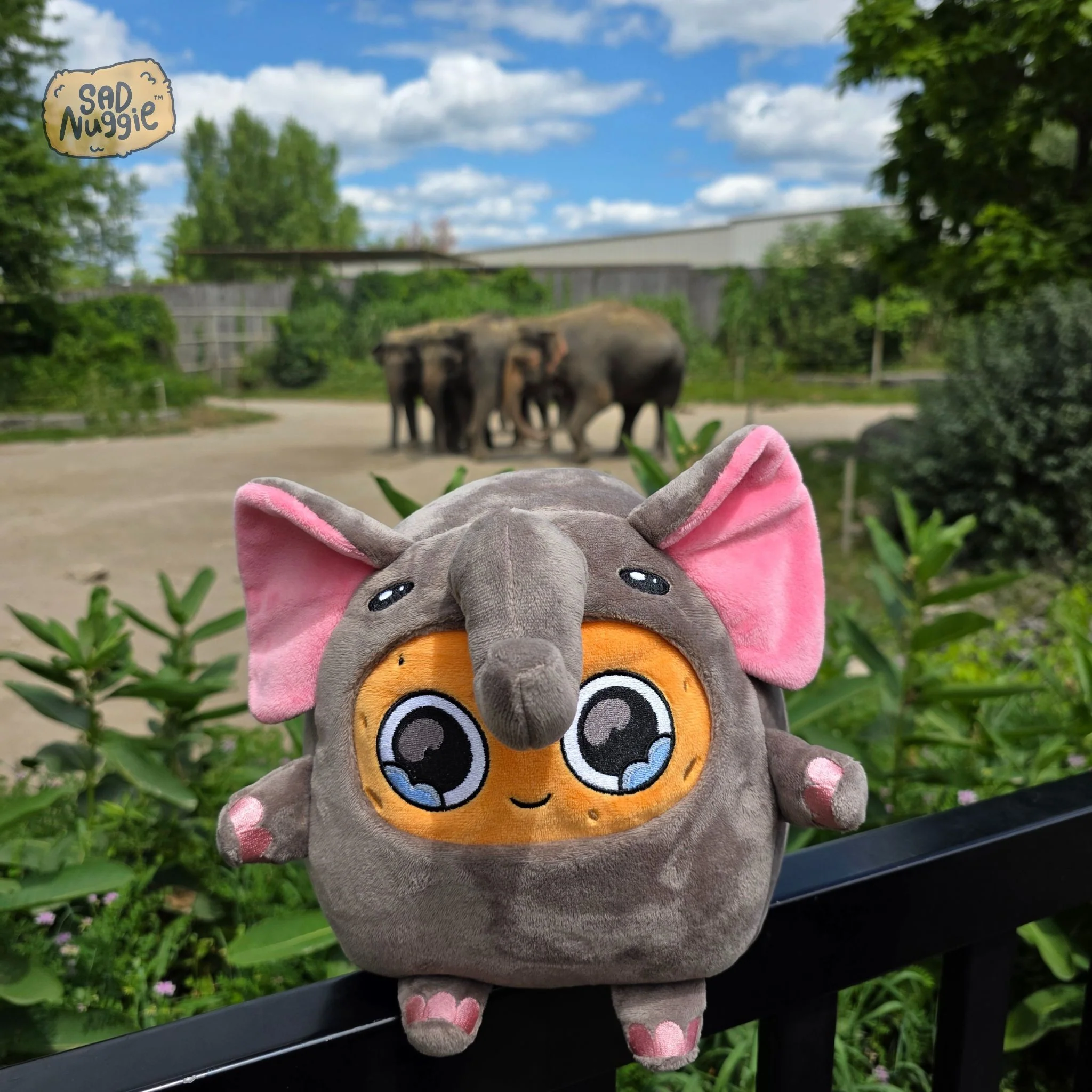 Elephant Sad Nuggie Plush - Image 2