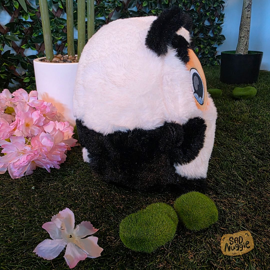 Fluffy Panda Sad Nuggie Plush - Image 3
