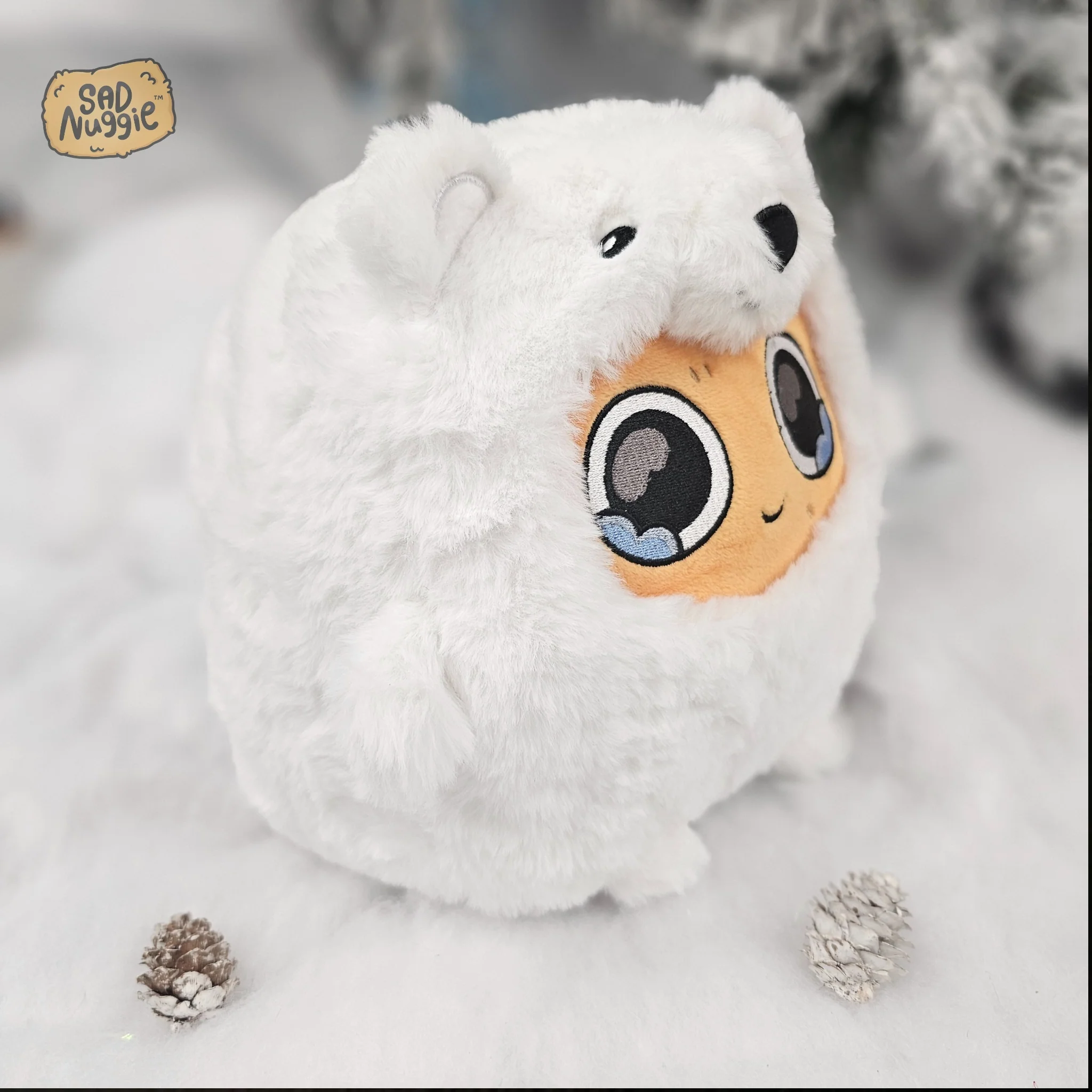 Polar Bear Sad Nuggie Plush - Image 3