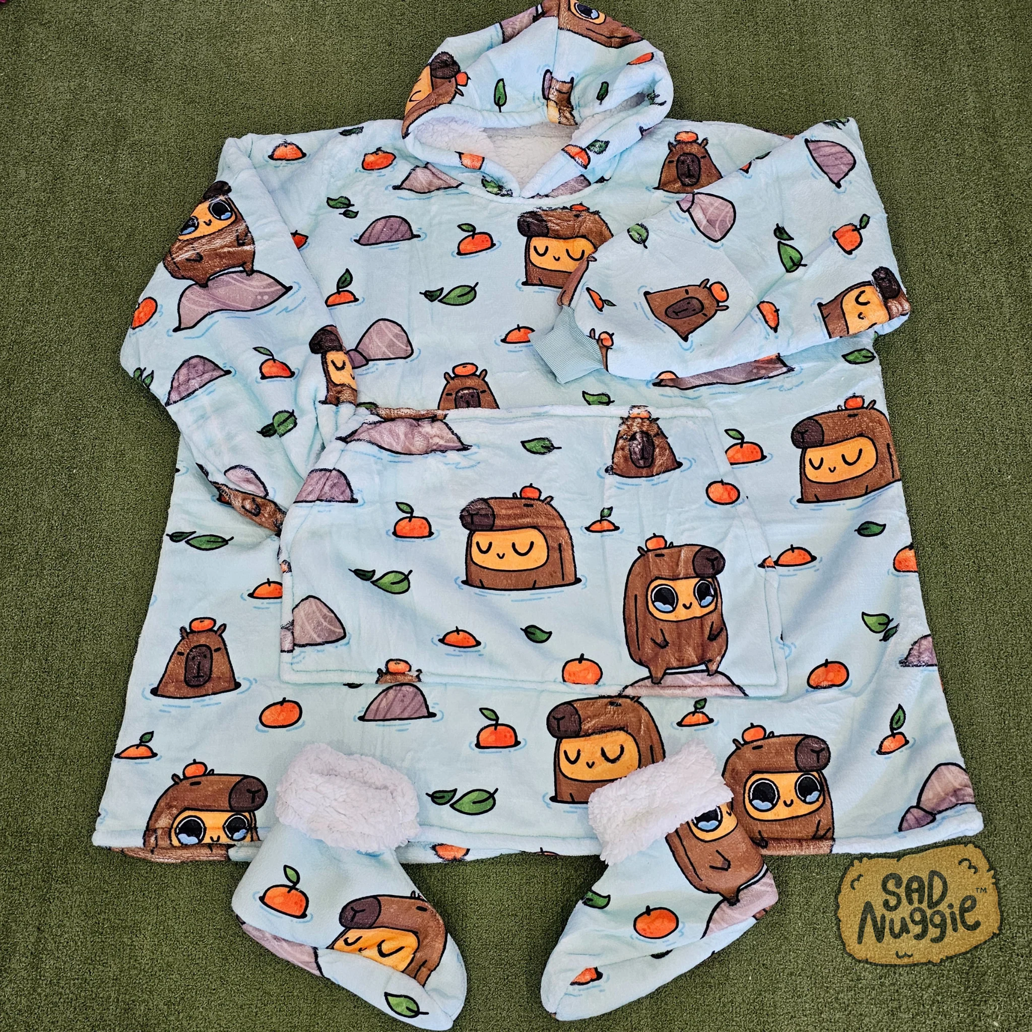 Sad Nuggie Capybara Wearable Blanket