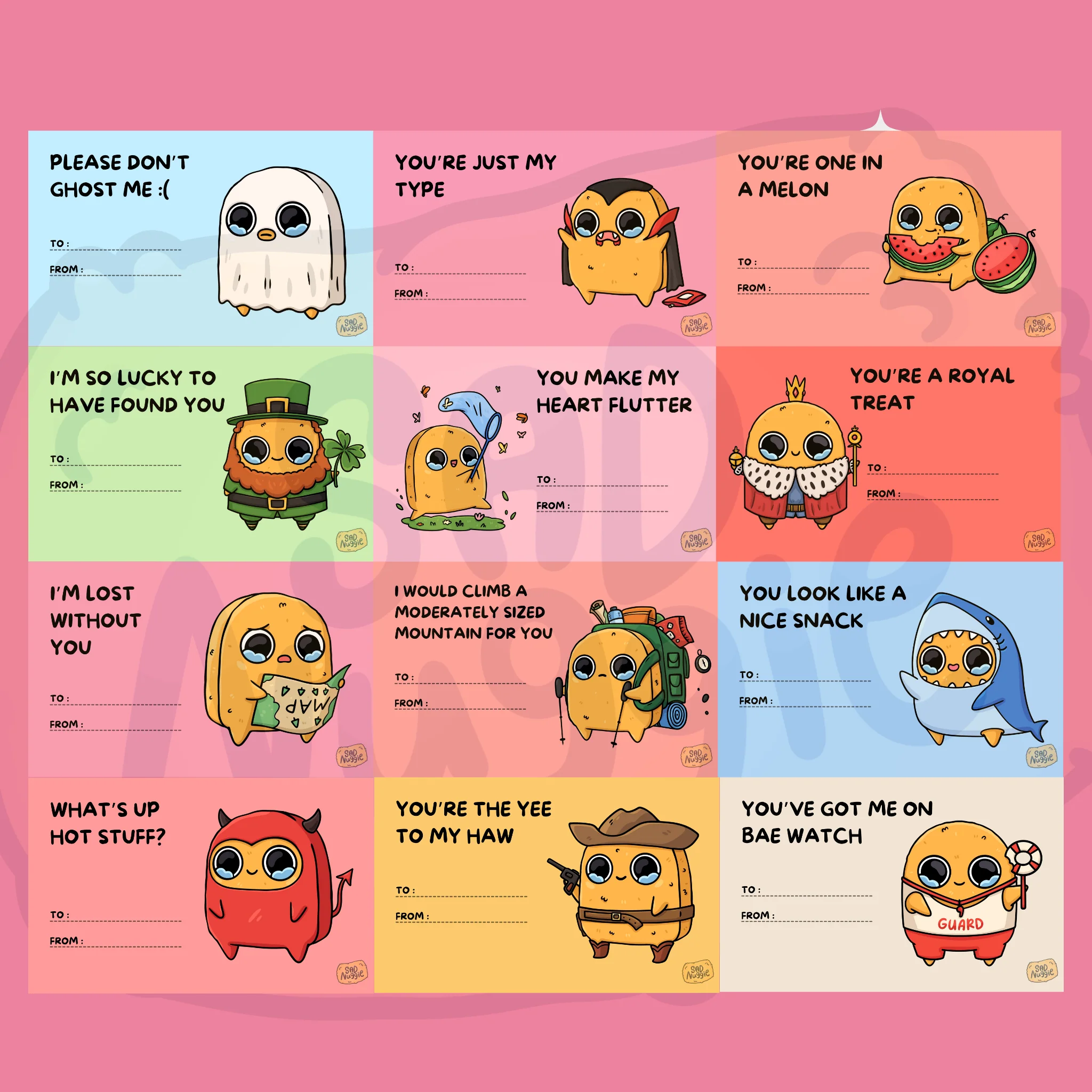 Sad Nuggie Valentines Cards (Print File) - Image 3